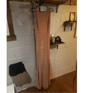 Sparkly rose gold slinky dress
